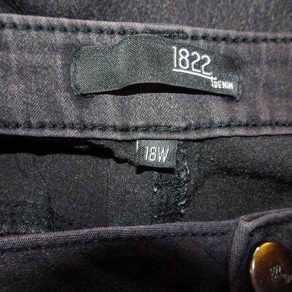 1822 Denim Black Skinny Jeans Ankle Length Plus Size 18W - Picture 6 of 6